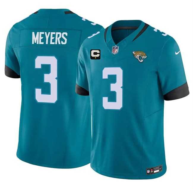 Mens Jacksonville Jaguars #3 Jakobi Meyers Teal 2026 F.U.S.E. 1-Star C Patch Vapor Limited Stitched Jersey Dzhi