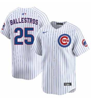Mens Chicago Cubs #25 Moises ballesteros White Cool Base Stitched Jersey Dzhi