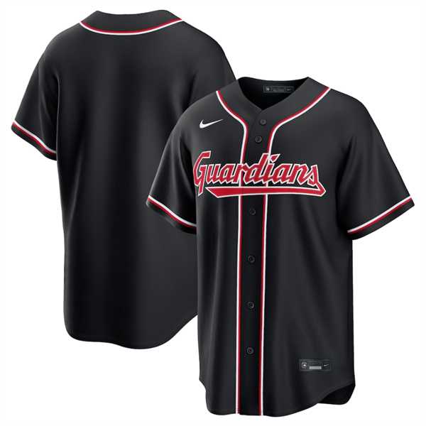 Mens Cleveland Guardians Blank 2026 Black Out Stitched Jersey Dzhi