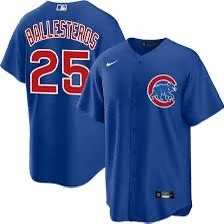 Mens Chicago Cubs #25 Moises ballesteros Blue Cool Base Stitched Jersey Dzhi