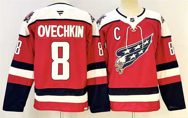 Mens Washington Capitals #8 Alexander Ovechkin Navy With C Patch Stitched Jersey