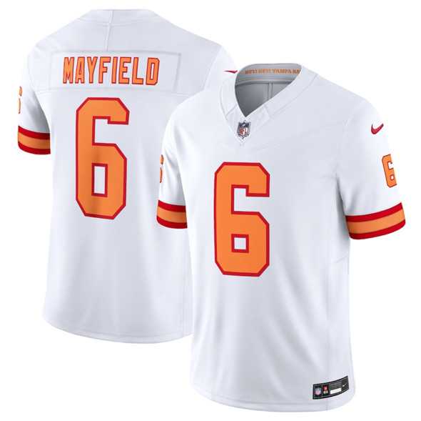 Men & Women & Youth Tampa Bay Buccaneers #6 Baker Mayfield White 2025 F.U.S.E. Vapor Limited Stitched Jersey