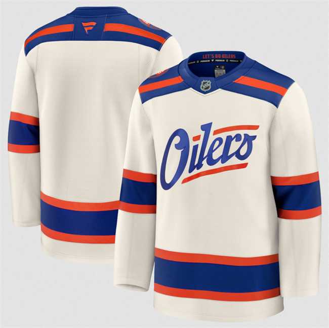 Mens Edmonton Oilers Blank Light Beige Alternate Stitched Jersey Dzhi