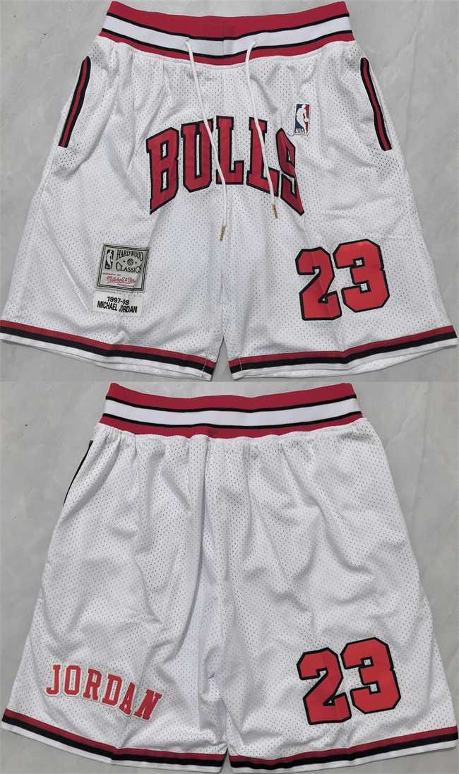 Mens Chicago Bulls #23 Michael Jordan Black Shorts (Run Small)->->