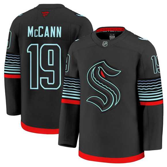 Mens Seattle Kraken #19 Jaden Schwartz Black Alternate Stitched Jersey Dzhi