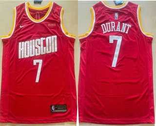 Mens Houston Rockets #7 Kevin Durant Red Classic Swingman Jersey->->