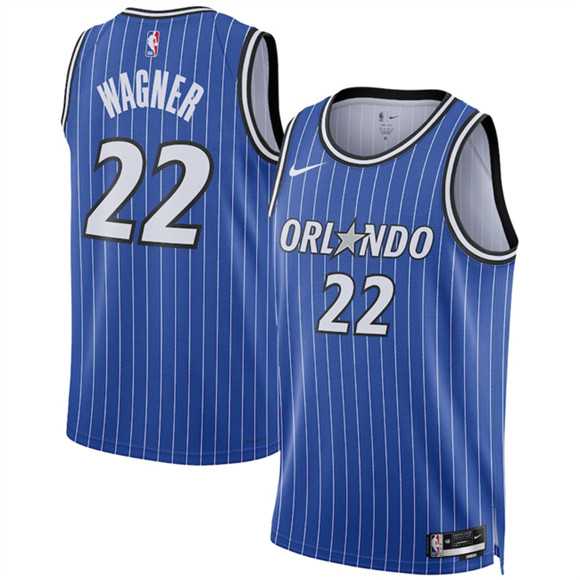 Mens Orlando Magic #22 Franz Wagner Blue 2025 Icon Edition Stitched Basketball Jersey Dzhi->->