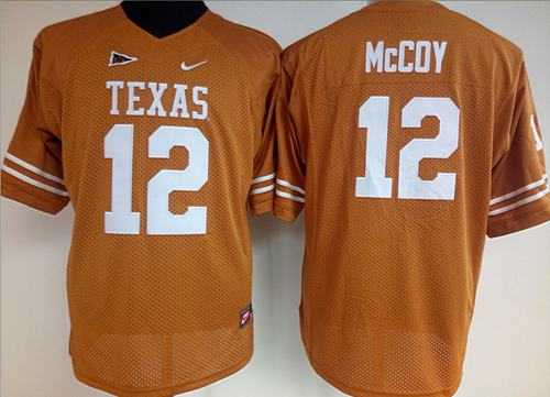Mens Texas Longhorns 12 Colt McCoy Orange Nike College Jersey->->
