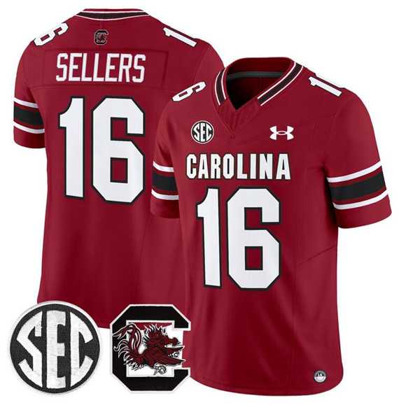 Mens South Carolina Fighting Gamecocks #16 LaNorris Sellers Garnet 2025 F.U.S.E. Stitched Jersey Dzhi->->
