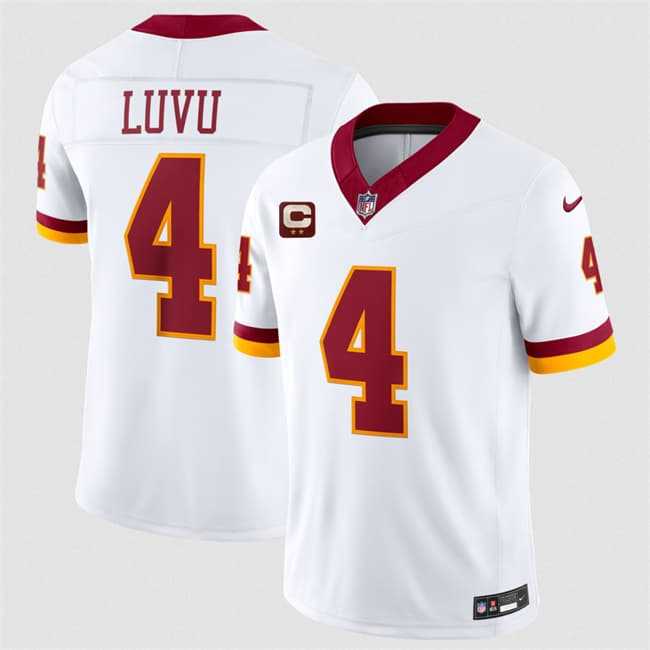 Mens Washington Commanders #4 Frankie Luvu White 2026 F.U.S.E. With 2-Star C Patch Vapor Limited Stitched Jersey
