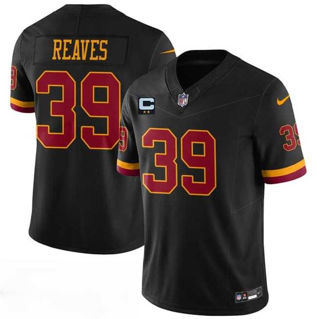 Mens Washington Commanders #39 Jeremy Reaves Black 2026 F.U.S.E. With 2-Star C Patch Vapor Limited Stitched Jersey
