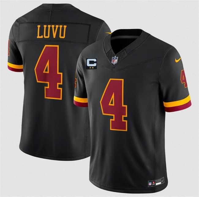 Mens Washington Commanders #4 Frankie Luvu Black 2026 F.U.S.E. With 2-Star C Patch Vapor Limited Stitched Jersey