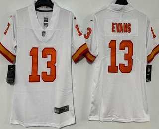 Womens Tampa Bay Buccaneers #13 Mike Evans Limited White Throwback Vapor Jersey