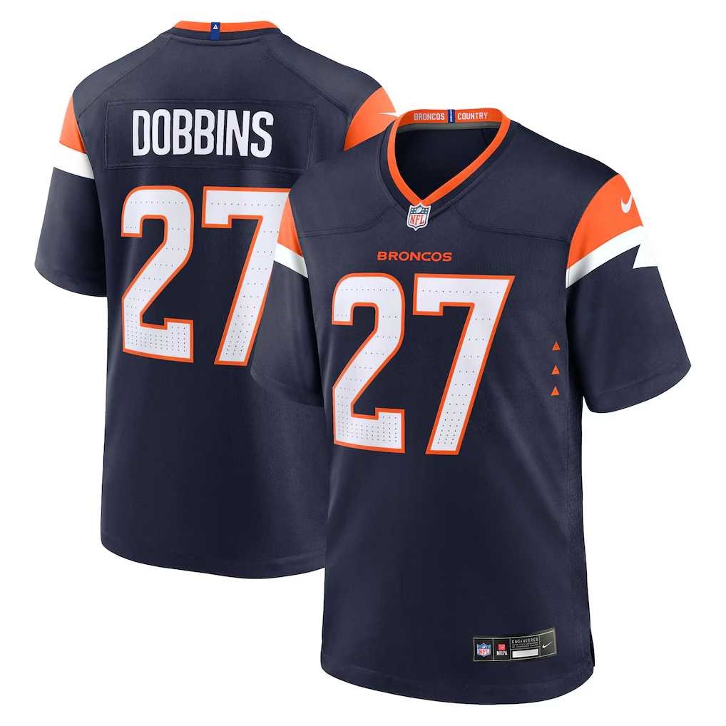 Men & Women & Youth Denver Broncos #27 J.K. Dobbins Navy 2025 Vapor Untouchable Limited Stitched Jersey->->