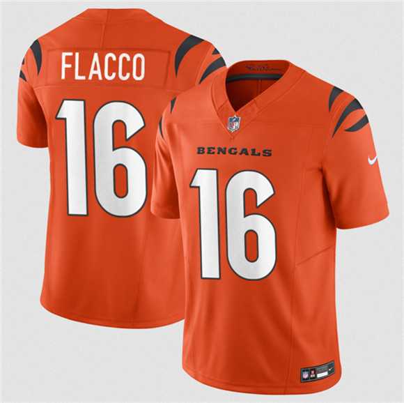 Mens Cincinnati Bengals #16 Joe Flacco Orange 2025 F.U.S.E. Vapor Untouchable Limited Stitched Jersey->->