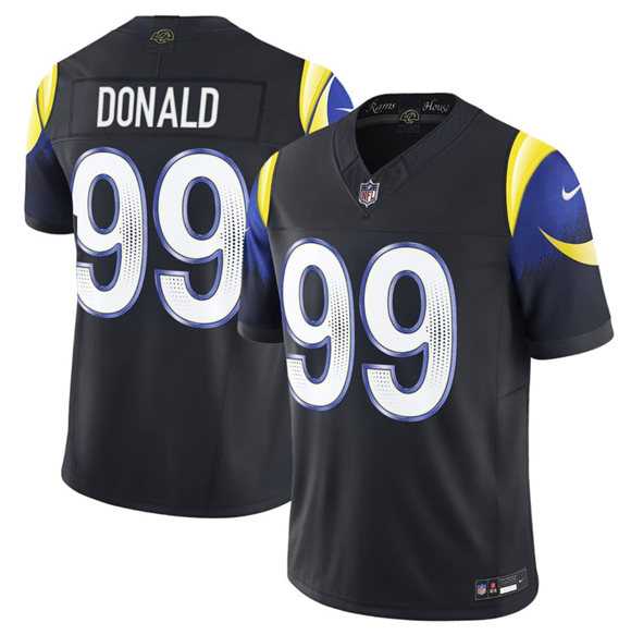 Mens Los Angeles Rams #99 Aaron Donald midnight blue 2025 F.U.S.E. Rivalries Vapor Limited Stitched Jersey->->