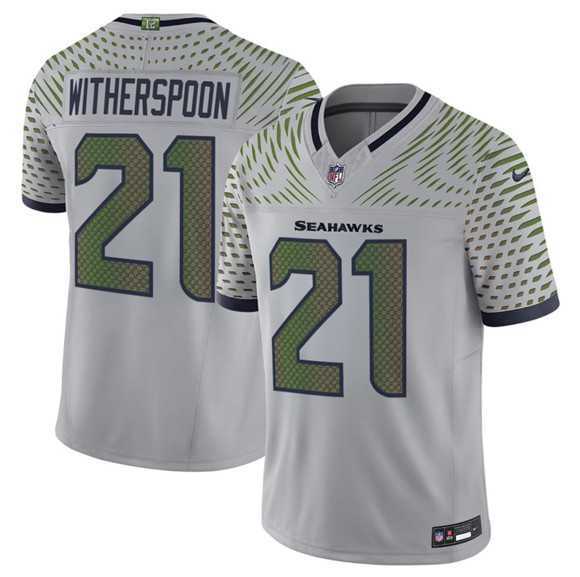 Mens Seattle Seahawks #21 Devon Witherspoon Gray 2025 F.U.S.E. Rivalries Vapor Limited Stitched Jersey Dzhi