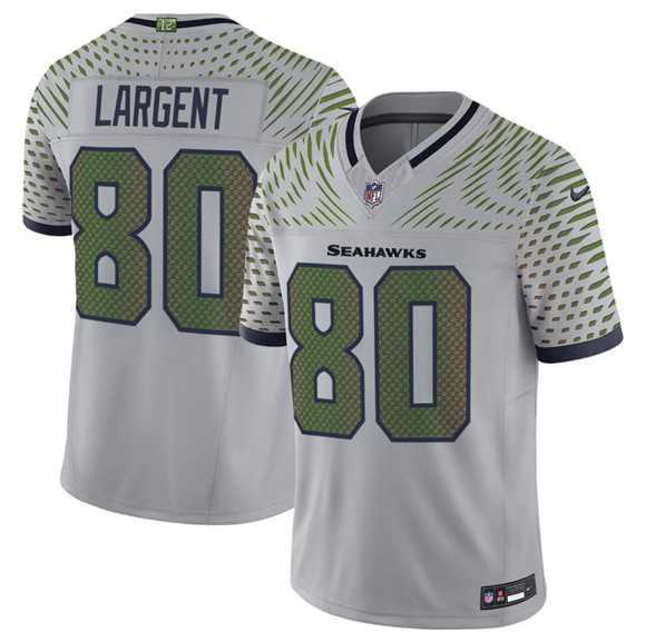 Mens Seattle Seahawks #80 Steve Largent Gray 2025 F.U.S.E. Rivalries Vapor Limited Stitched Jersey Dzhi
