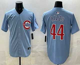 Mens Chicago Cubs #44 Anthony Rizzo Baby Blue Limited Jersey