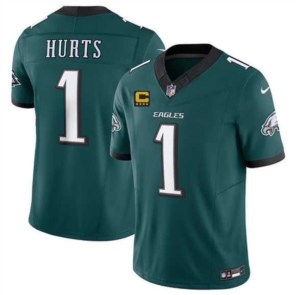 Mens Philadelphia Eagles #1 Jalen Jurts Green 2025 F.U.S.E. With 4-Star C Patch Vapor Untouchable Limited Stitched Jersey Dzhi