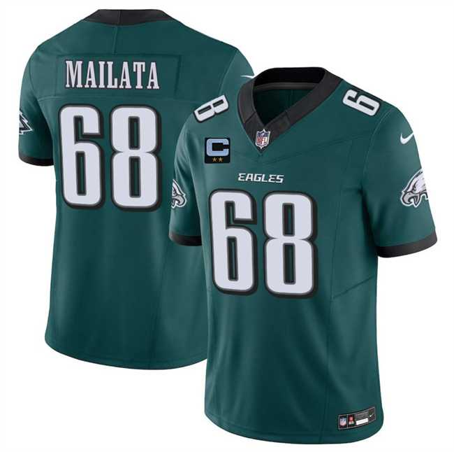 Mens Philadelphia Eagles #68 Jordan Mailata Green 2025 F.U.S.E. With 2-Star C Patch Vapor Untouchable Limited Stitched Jersey Dzhi
