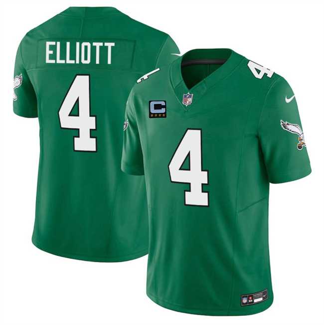 Mens Philadelphia Eagles #4 Jake Elliott Kelly Green 2025 F.U.S.E. With 4-Star C Patch Vapor Untouchable Limited Throwback Stitched Jersey Dzhi