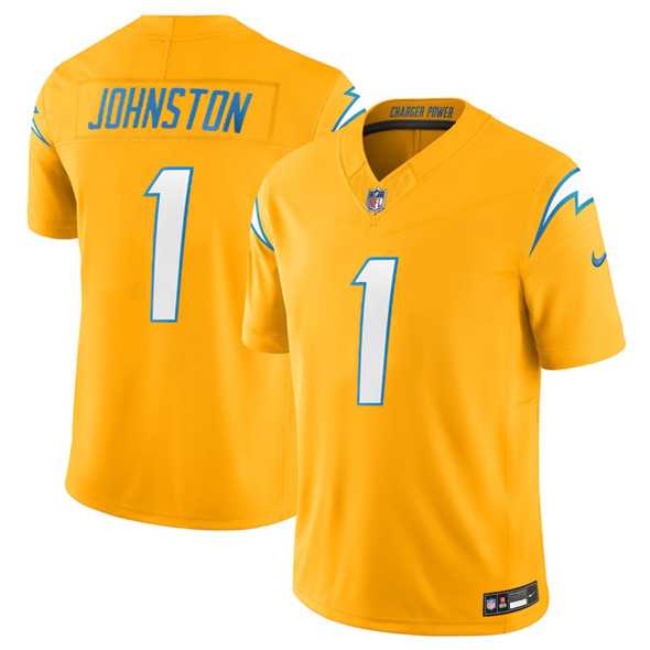Men & Women & Youth Los Angeles Chargers #1 Quentin Johnston Gold 2025 F.U.S.E. Alternate Vapor Limited Stitched Jersey