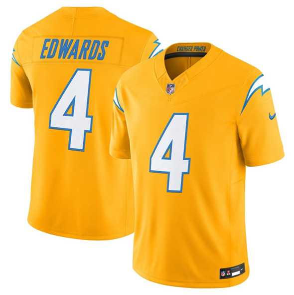 Men & Women & Youth Los Angeles Chargers #4 Taylor Heinicke Gold 2025 F.U.S.E. Alternate Vapor Limited Stitched Jersey