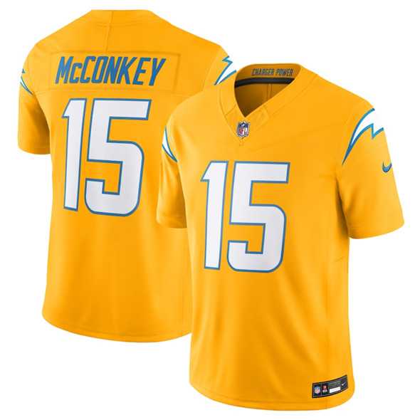 Men & Women & Youth Los Angeles Chargers #15 Ladd McConkey Gold 2025 F.U.S.E. AlternateVapor Limited Stitched Jersey