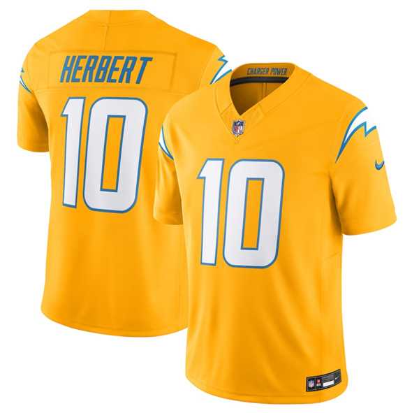 Men & Women & Youth Los Angeles Chargers #10 Justin Herbert Gold 2025 F.U.S.E. AlternateVapor Limited Stitched Jersey