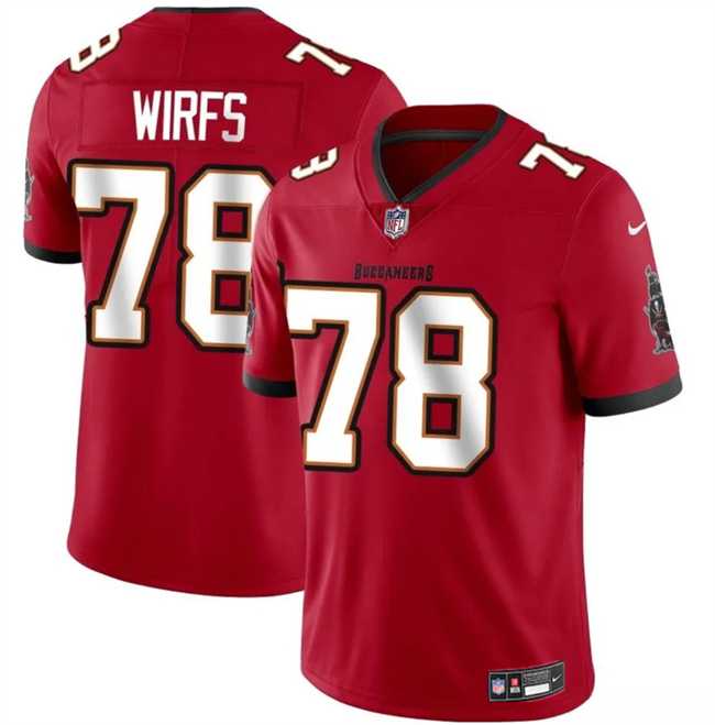 Mens Tampa Bay Buccaneers #78 Tristan Wirfs Red 2025 Vapor Limited Stitched Jersey Dzhi