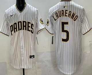 Mens San Diego Padres #5 Ramon Laureano White Limited Jersey