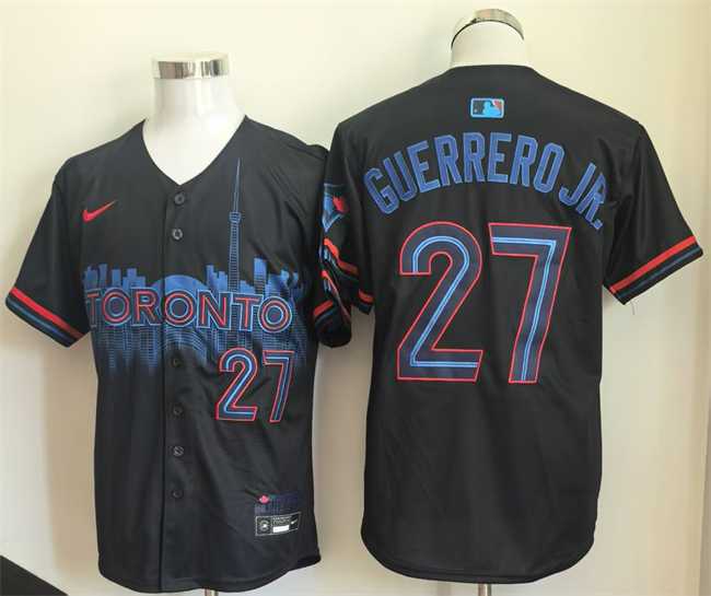 Mens Toronto Blue Jays #27 Vladimir Guerrero Jr. Navy 2024 City Connect Limited Stitched Baseball Jersey