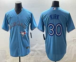 Mens Toronto Blue Jays #30 Alejandro Kirk Light Blue Cool Base Stitched Jersey