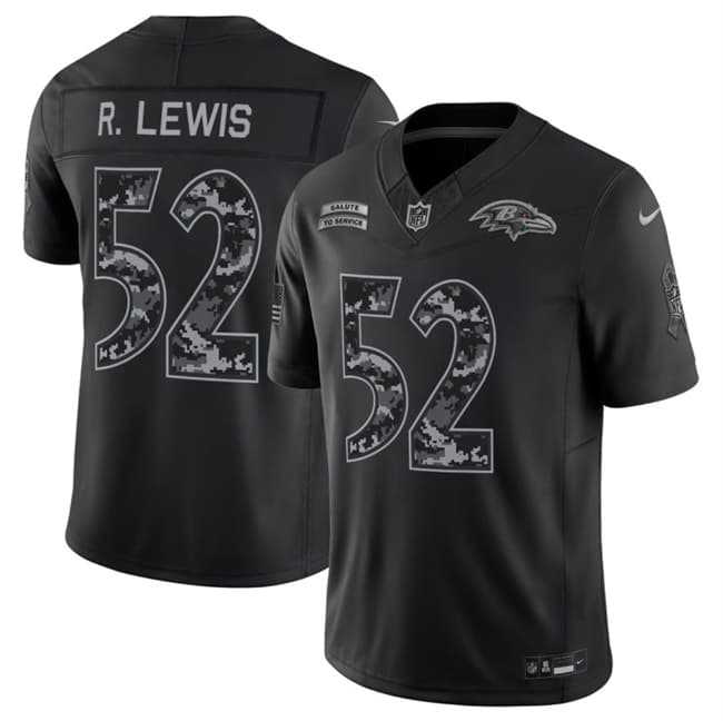 Mens Baltimore Ravens #52 Ray Lewis Black F.U.S.E. 2026 Salute to Service Limited Stitched Jersey