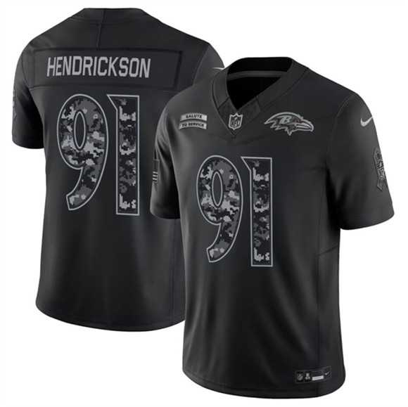 Mens Baltimore Ravens #91 Trey Hendrickson Black F.U.S.E. 2026 Salute to Service Limited Stitched Jersey