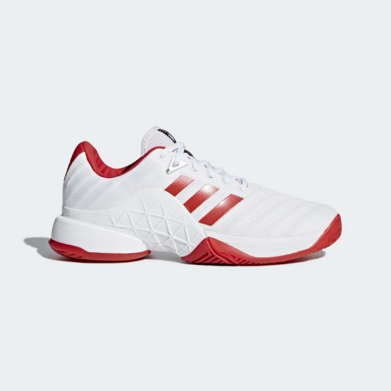 Womens White/Light Scarlet Adidas Barricade 2018 Tennis Shoes 399JPVRU