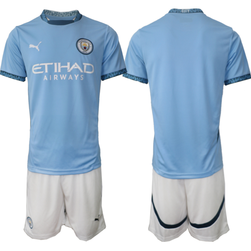 Men 2024-2025 Club Manchester City home Blue blank Soccer Jersey Cheap ...