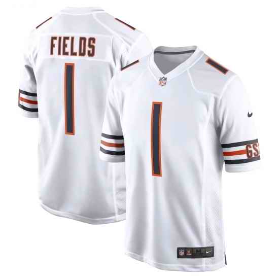 Youth Chicago Bears #1 Justin Fields Nike White 2021 NFL Draft First Round Pick Alternate Limited Jersey