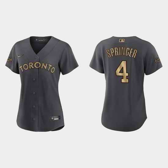 Women George Springer Toronto Blue Jays 2022 Mlb All Star Game Replica Charcoal Jersey