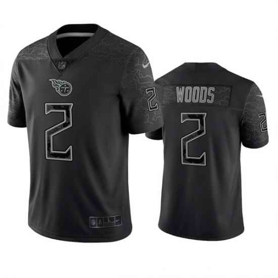 Men Tennessee Titans #2 Robert Woods Black Reflective Limited Stitched Football Jersey