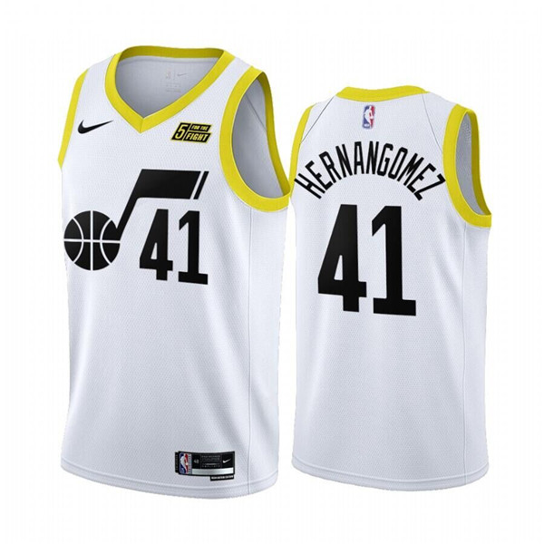 Men's Utah Jazz #41 Juancho Hernang??mez White 2022/23 Association Edition Stitched Basketball Jersey