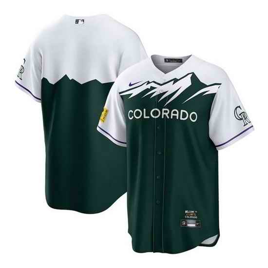 Men Colorado Rockies Blank 2022 Green City Connect Stitched Baseball Jerseys