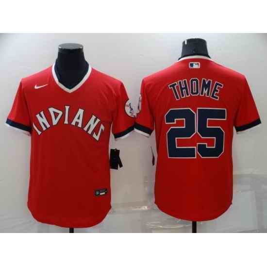 Men's Nike Cleveland Indians #25 Jim Thome Red Throwback Jersey