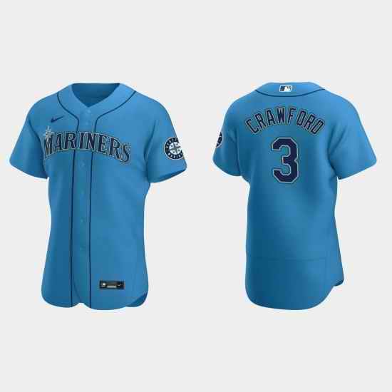 Men Seattle Mariners #3 J P  Crawford Royal Flex Base Stitched Jersey