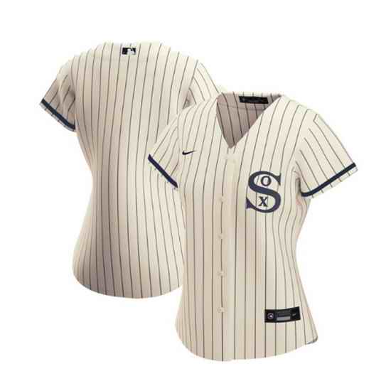 Women Chicago White Sox Blank 2021 Cream Navy Name 26Number Field Of Dreams Cool Base Stitched Jersey