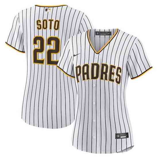 Women San Diego Padres #22 Juan Soto White Cool Base Stitched Baseball Jersey 28Run Small 29