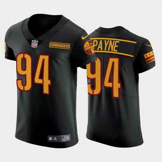 Men Washington Commanders #94 Da 27ron Payne Black Elite Stitched jersey