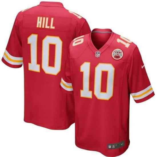 Men Kansas City Chiefs #10 Tyreek Hill Red Stitched Game Jersey