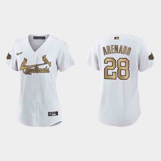 Women St.Louis Cardinals Nolan Arenado 2022 Mlb All Star Game Replica White Jersey